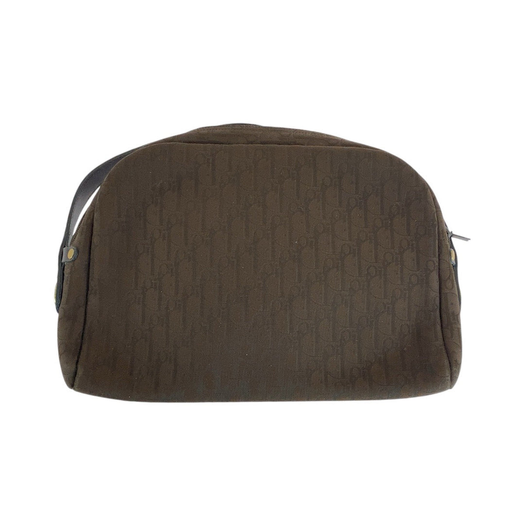 Dior Shoulder Bag canvas Brown Gold Metal Crossbody Shoulder Bag Trotter Women Used Authentic