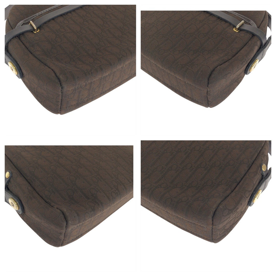 Dior Shoulder Bag canvas Brown Gold Metal Crossbody Shoulder Bag Trotter Women Used Authentic