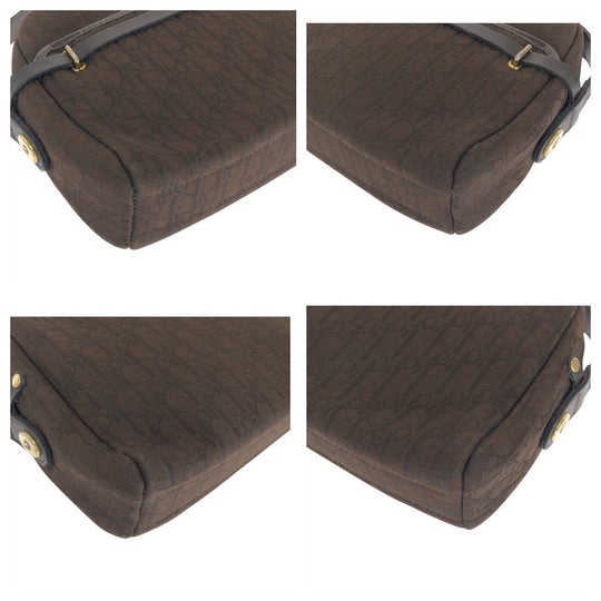 Dior Shoulder Bag canvas Brown Gold Metal Crossbody Shoulder Bag Trotter Women Used Authentic
