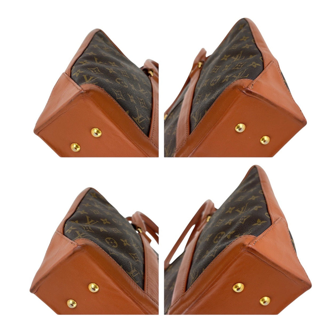 LOUIS VUITTON Tote Bag M42420 PVC, Leather Brown Gold Metal Tote Bag Shoulder Bag Unisex Monogram Weekend GM Women Used Authentic