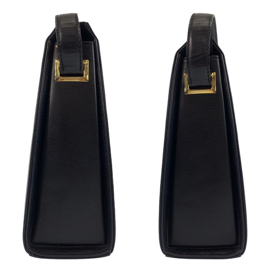 Christian Dior Shoulder Bag leather Black Gold Metal Crossbody Shoulder Bag Messenger Bag Women Used Authentic