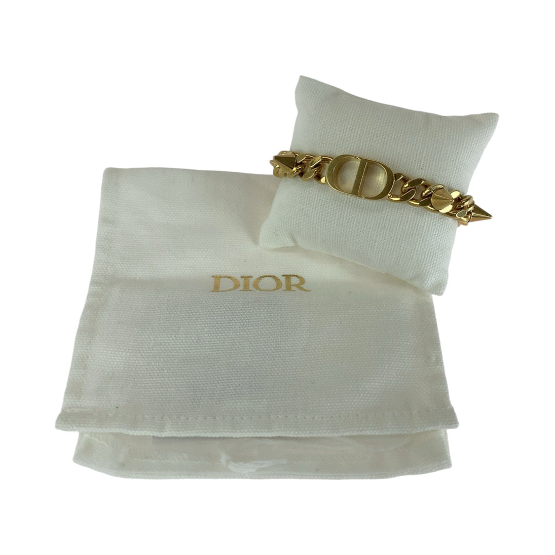 Dior bracelet plating gold bracelet 30 Montaigne CD logo Women Used Authentic