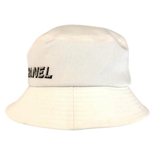 CHANEL hat cotton white M