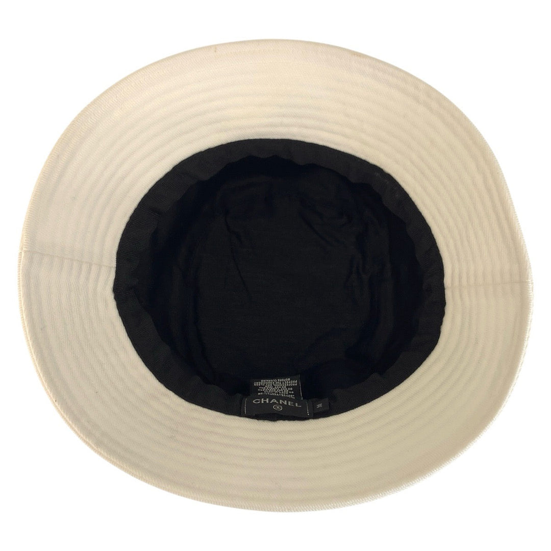 CHANEL hat cotton white M