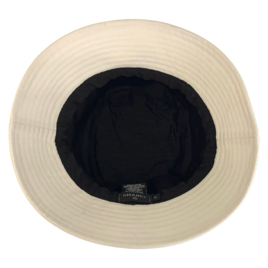 CHANEL hat cotton white M
