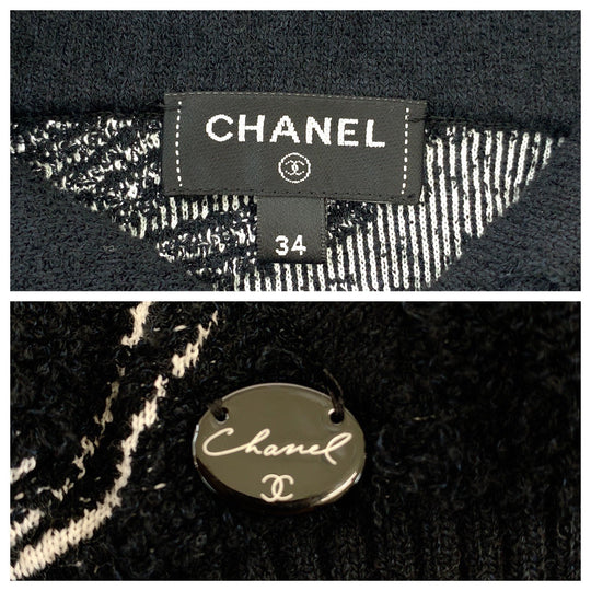 CHANEL Hoodie P72134K10333 cotton Black White Hoodie Lion COCO Mark Women 34 Used Authentic