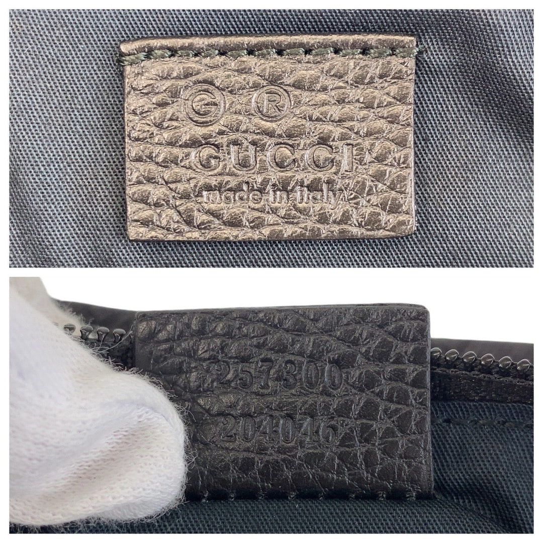 GUCCI Handbag 257300 GG canvas, leather black Handbag accessory pouch Women Used Authentic