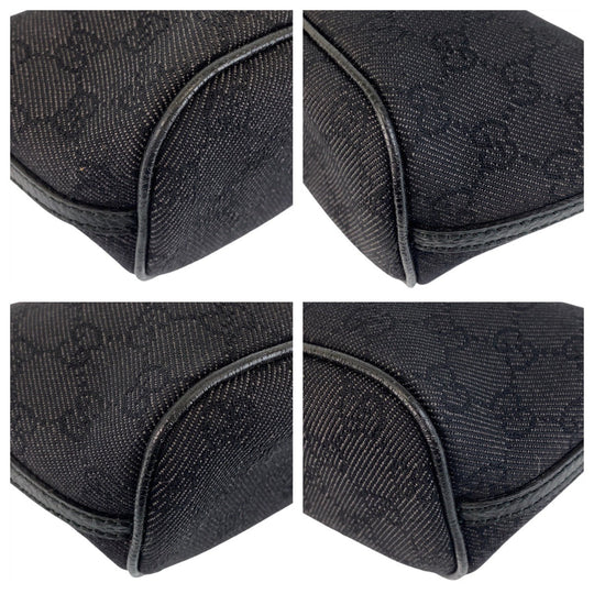 GUCCI Handbag 257300 GG canvas, leather black Handbag accessory pouch Women Used Authentic