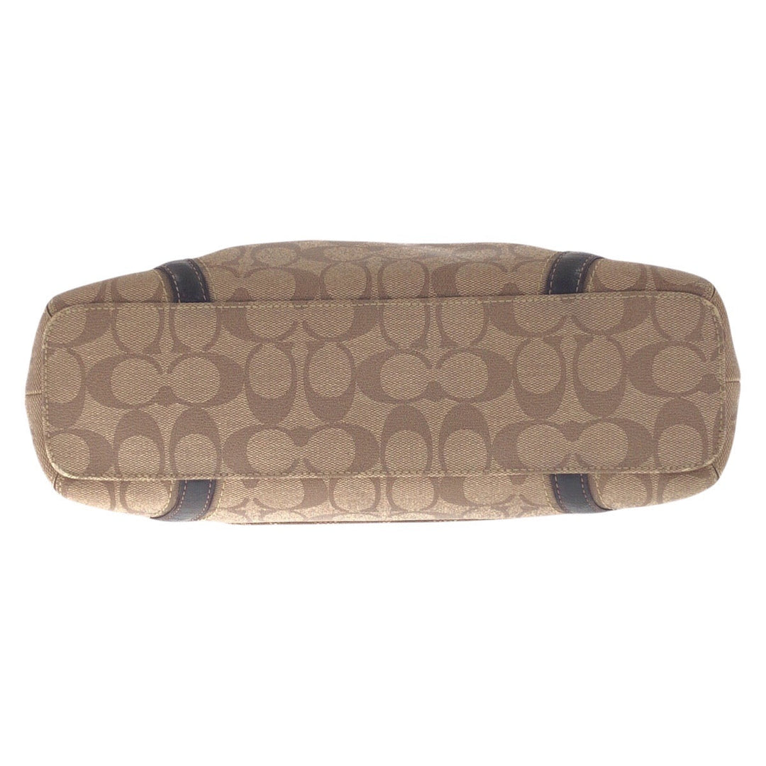 COACH Shoulder Bag PVC Brown Signature