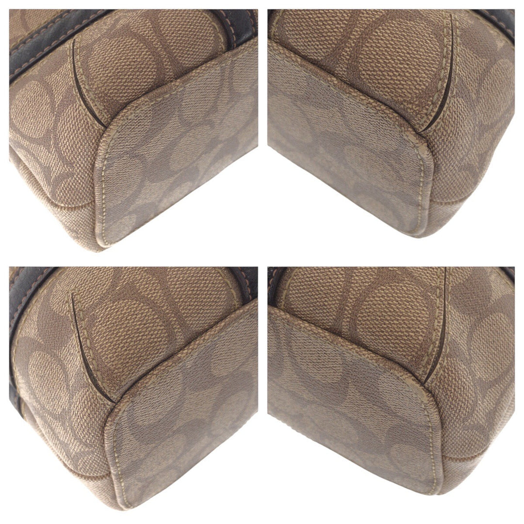 COACH Shoulder Bag PVC Brown Signature