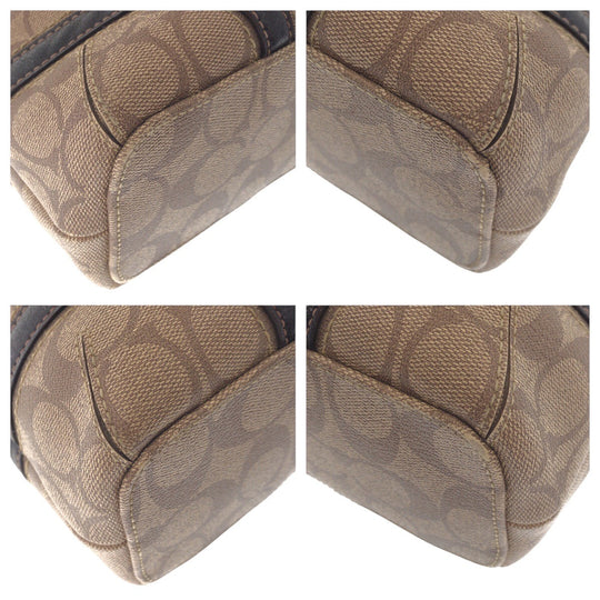 COACH Shoulder Bag PVC Brown Signature