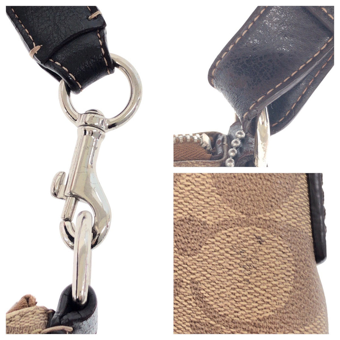 COACH Shoulder Bag PVC Brown Signature