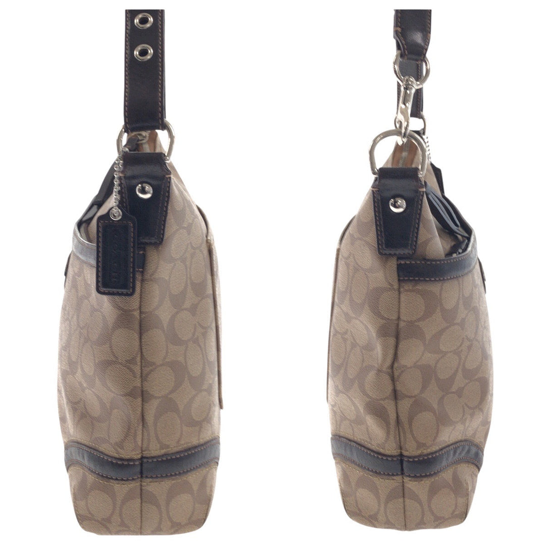 COACH Shoulder Bag PVC Brown Signature