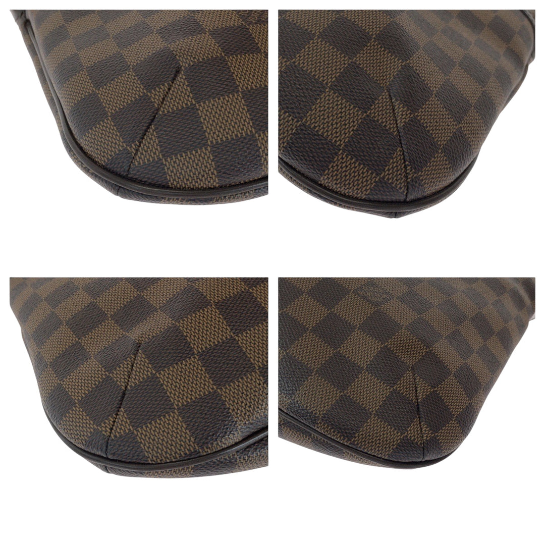 LOUIS VUITTON Shoulder Bag N42251 PVC Brown Gold Metal Shoulder Bag Crossbody Damier Ebene Bloomsbury PM Women Used Authentic