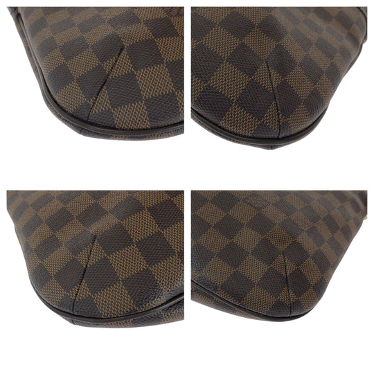 LOUIS VUITTON Shoulder Bag N42251 PVC Brown Gold Metal Shoulder Bag Crossbody Damier Ebene Bloomsbury PM Women Used Authentic