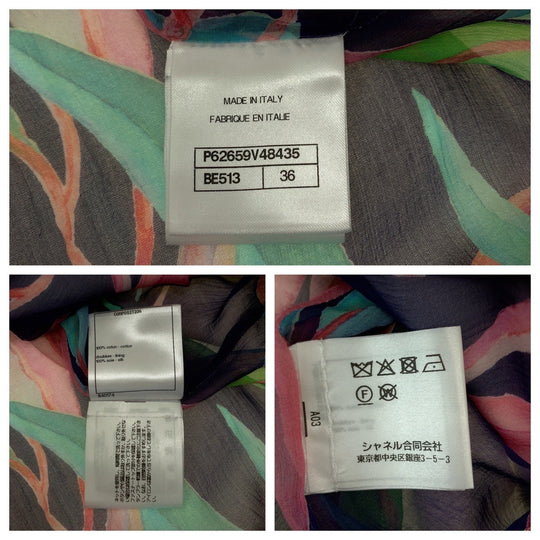 CHANEL Denim Jacket P62659V48435 denim Pink pastel color Denim jacket, collarless jacket, coverall Botanical COCO Mark Women 36 Used Authentic