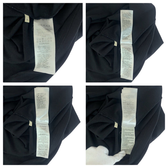 GUCCI Short sleeve T-shirt 616036 cotton Black multicolor Short-sleeved T-shirt cut-and-sew logo mens S Used Authentic