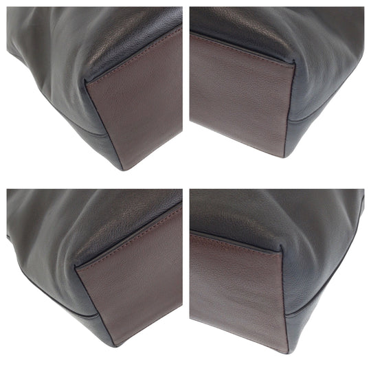 COACH Shoulder Bag F54753 leather Black Brown SilverMetal Shoulder Bag Tote Bag 2way Metropolitan Women Used Authentic