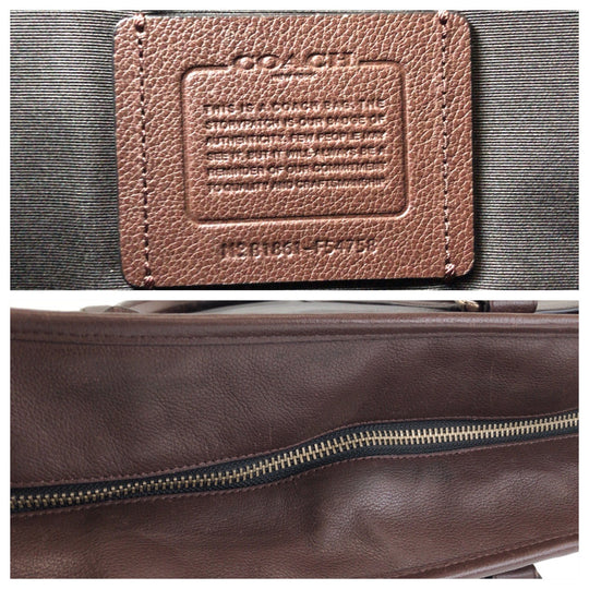 COACH Shoulder Bag F54753 leather Black Brown SilverMetal Shoulder Bag Tote Bag 2way Metropolitan Women Used Authentic