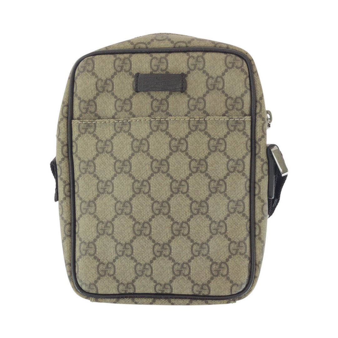 GUCCI Shoulder Bag 122754 GG Supreme canvas, leather Brown Silver Metal Shoulder Bag Pochette Unisex Women Used Authentic