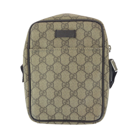 GUCCI Shoulder Bag 122754 GG Supreme canvas, leather Brown Silver Metal Shoulder Bag Pochette Unisex Women Used Authentic