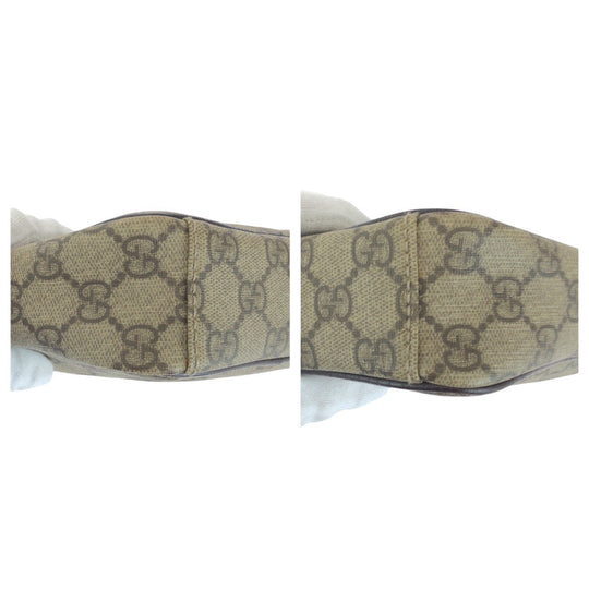 GUCCI Shoulder Bag 122754 GG Supreme canvas, leather Brown Silver Metal Shoulder Bag Pochette Unisex Women Used Authentic