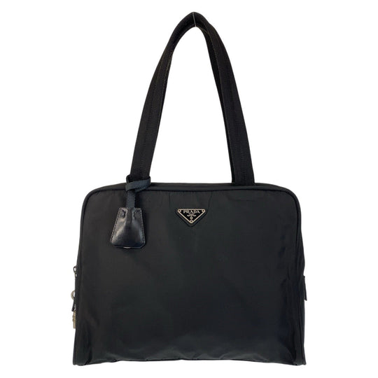 PRADA Shoulder Bag Nylon Black SilverMetal Shoulder Bag Business Bag Handbag Test Triangle With logo Women Used Authentic