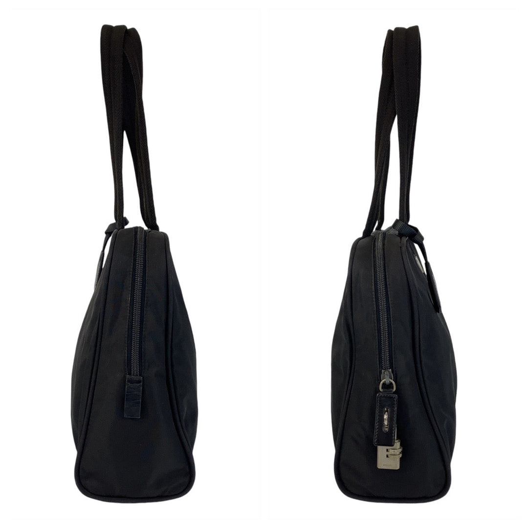 PRADA Shoulder Bag Nylon Black SilverMetal Shoulder Bag Business Bag Handbag Test Triangle With logo Women Used Authentic