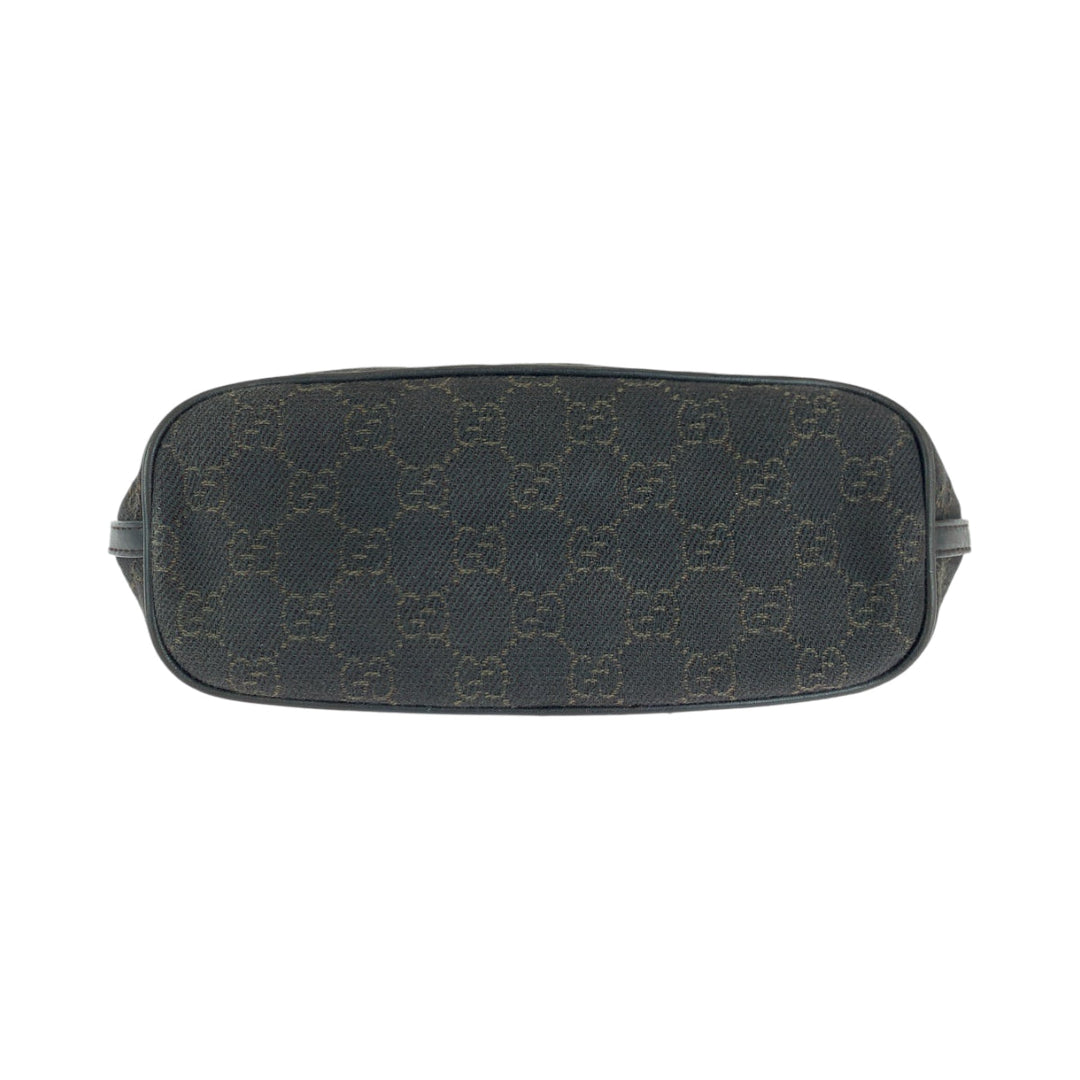GUCCI Handbag 7198 GG canvas Brown Silver Metal Handbag accessory pouch Women Used Authentic
