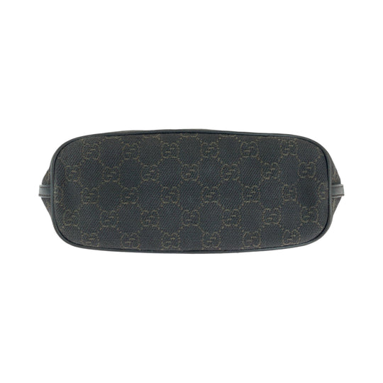 GUCCI Handbag 7198 GG canvas Brown Silver Metal Handbag accessory pouch Women Used Authentic