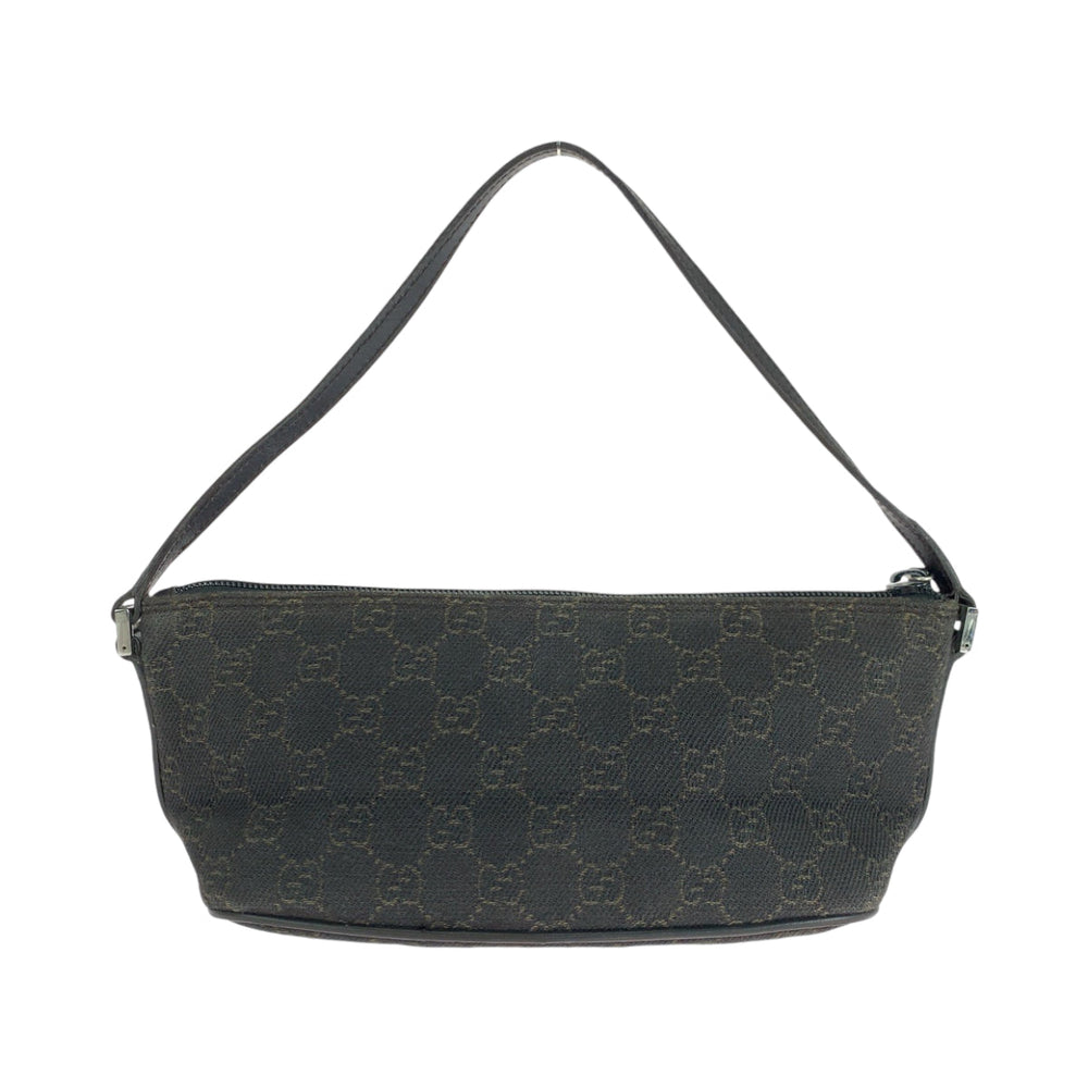 GUCCI Handbag 7198 GG canvas Brown Silver Metal Handbag accessory pouch Women Used Authentic