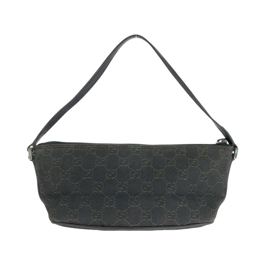 GUCCI Handbag 7198 GG canvas Brown Silver Metal Handbag accessory pouch Women Used Authentic