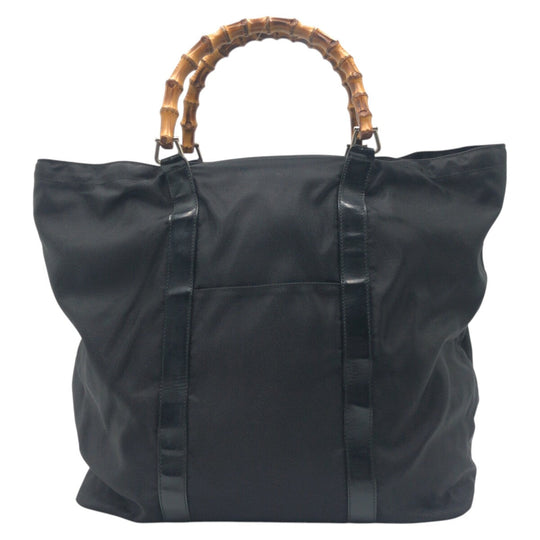 GUCCI Handbag 002 2058 0412 5 cotton black Handbag Tote Bag Bamboo Women Used Authentic