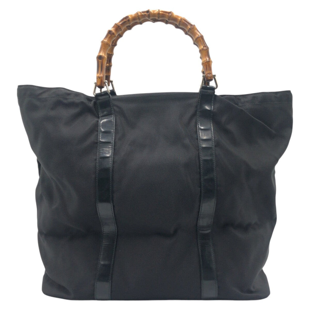 GUCCI Handbag 002 2058 0412 5 cotton black Handbag Tote Bag Bamboo Women Used Authentic