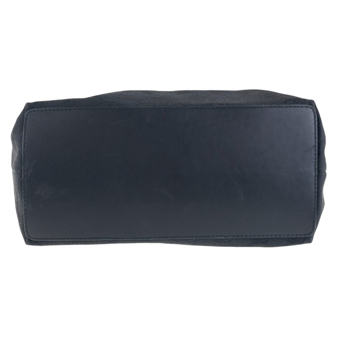 GUCCI Tote Bag 31243 GG canvas, leather Black SilverMetal Tote Bag Shoulder Bag Women Used Authentic