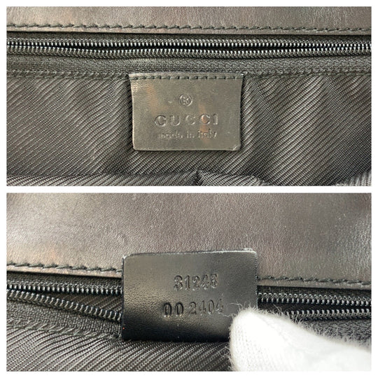 GUCCI Tote Bag 31243 GG canvas, leather Black SilverMetal Tote Bag Shoulder Bag Women Used Authentic