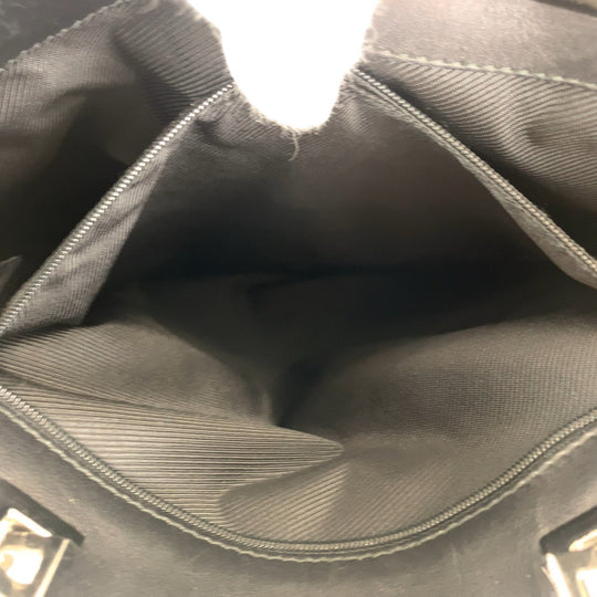 GUCCI Tote Bag 31243 GG canvas, leather Black SilverMetal Tote Bag Shoulder Bag Women Used Authentic