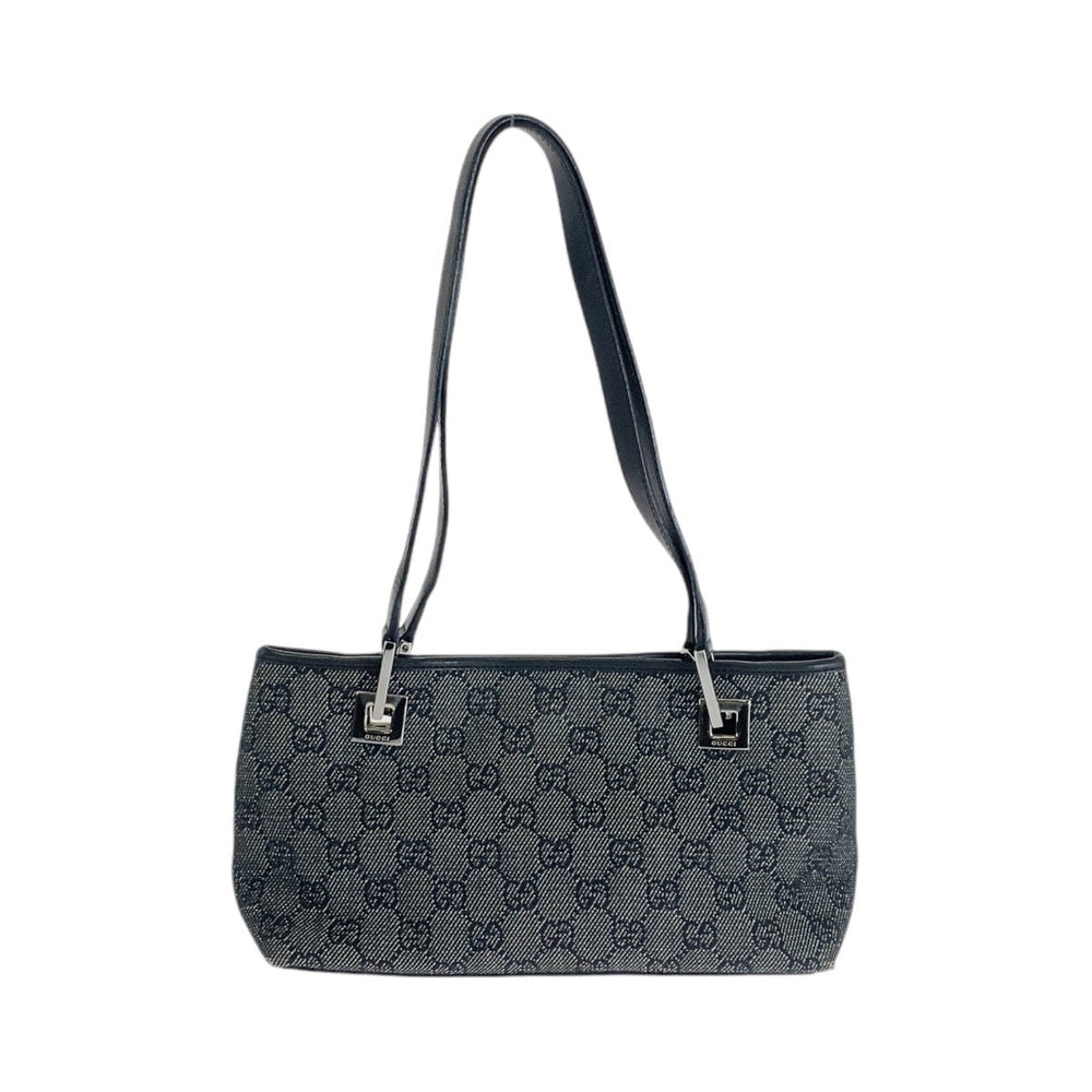 GUCCI Tote Bag 36172 GG canvas, leather black Tote Bag handbag Women Used Authentic