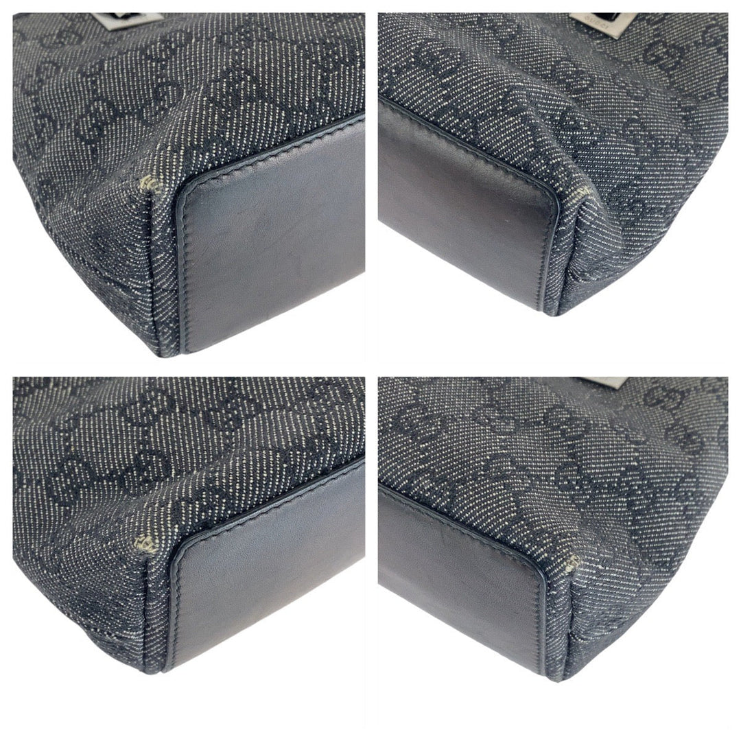 GUCCI Tote Bag 36172 GG canvas, leather black Tote Bag handbag Women Used Authentic