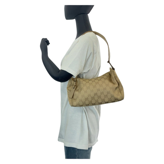 GUCCI Shoulder Bag 92699 GG canvas beige Women Used Authentic