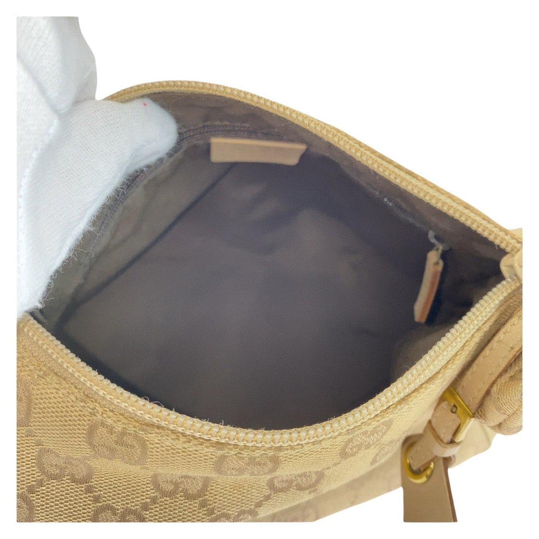 GUCCI Shoulder Bag 92699 GG canvas beige Women Used Authentic
