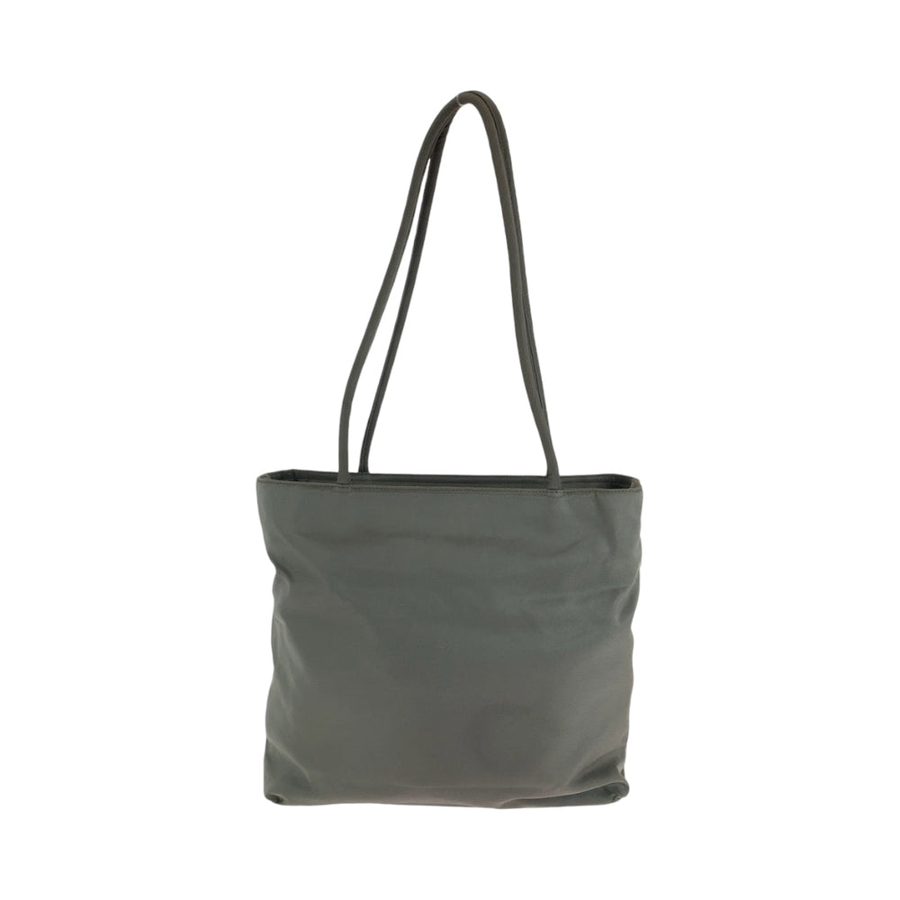 PRADA Tote Bag Nylon gray Tote Bag handbag Test Triangle With logo Women Used Authentic