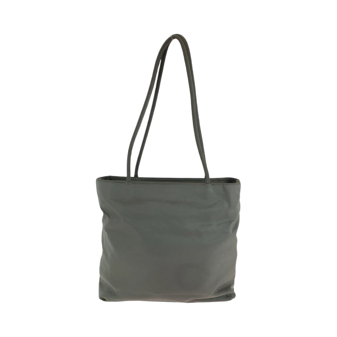 PRADA Tote Bag Nylon gray Tote Bag handbag Test Triangle With logo Women Used Authentic