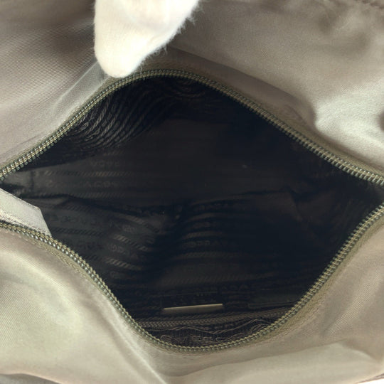 PRADA Tote Bag Nylon gray Tote Bag handbag Test Triangle With logo Women Used Authentic