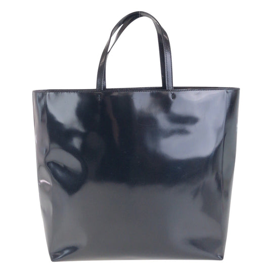 PRADA Tote Bag enamel black Tote Bag Handbag A4 storage Women Used Authentic