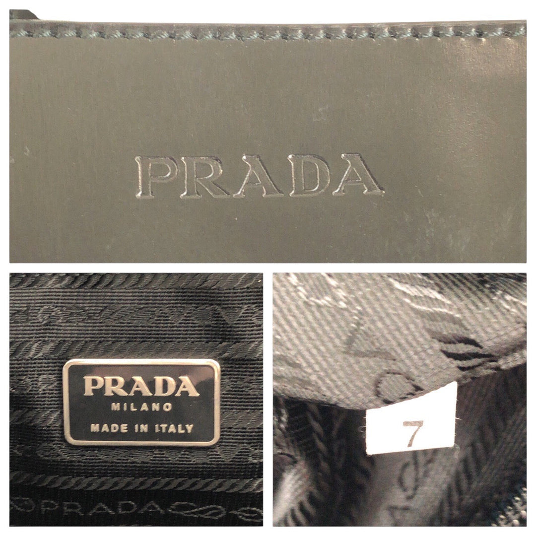 PRADA Tote Bag enamel black Tote Bag Handbag A4 storage Women Used Authentic
