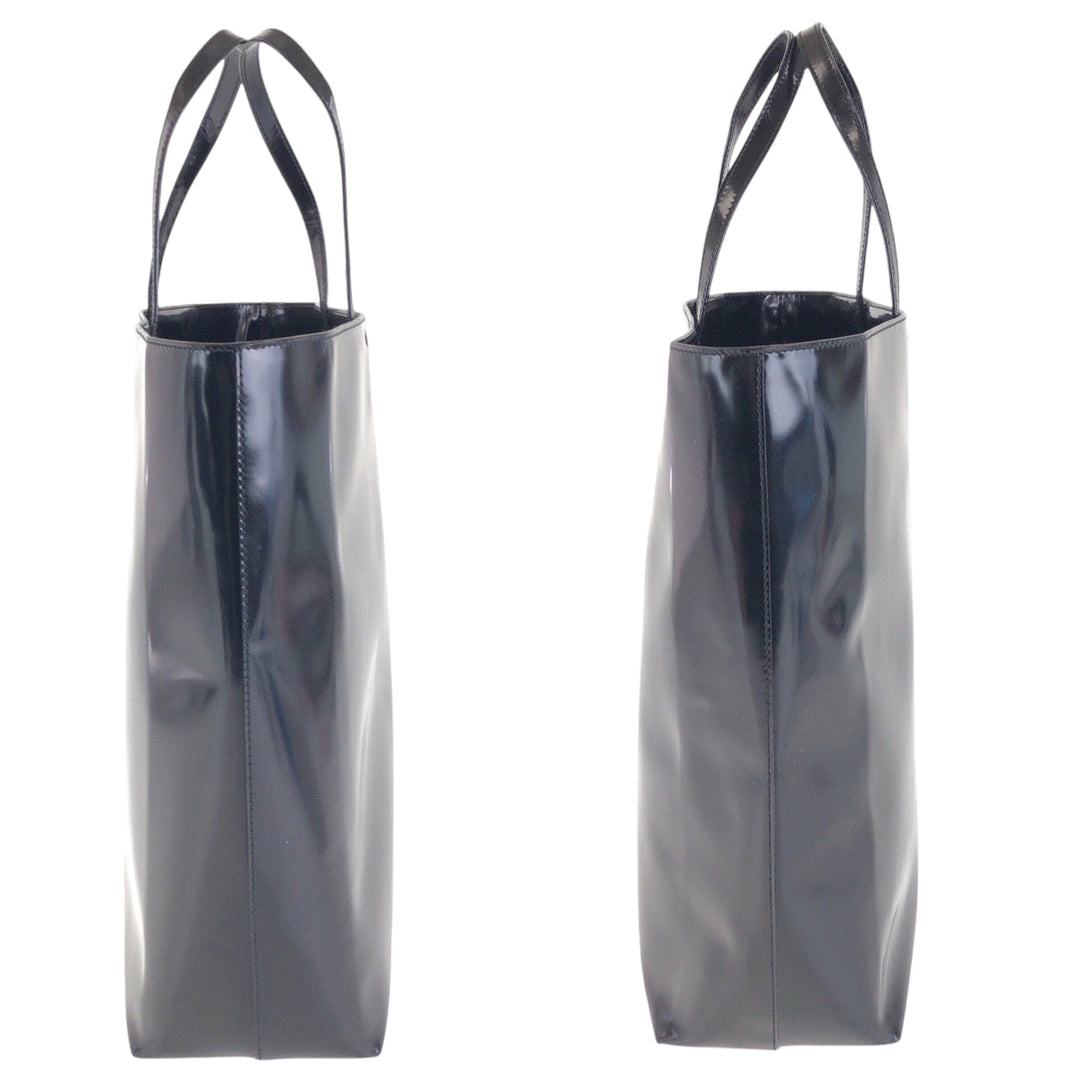 PRADA Tote Bag enamel black Tote Bag Handbag A4 storage Women Used Authentic