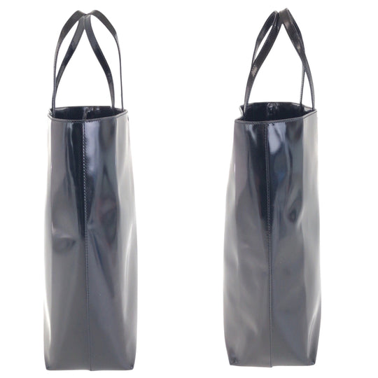 PRADA Tote Bag enamel black Tote Bag Handbag A4 storage Women Used Authentic