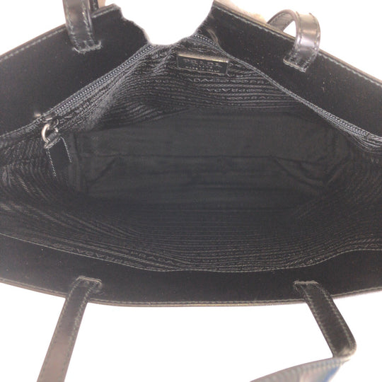 PRADA Tote Bag enamel black Tote Bag Handbag A4 storage Women Used Authentic