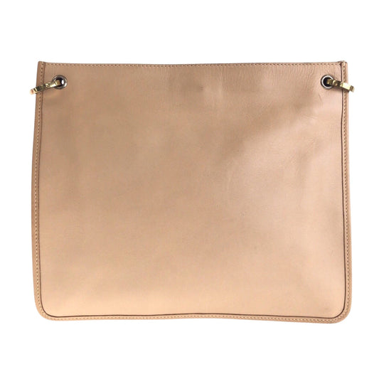 GUCCI Shoulder Bag 91762 leather beige Shoulder Bag pochette Women Used Authentic